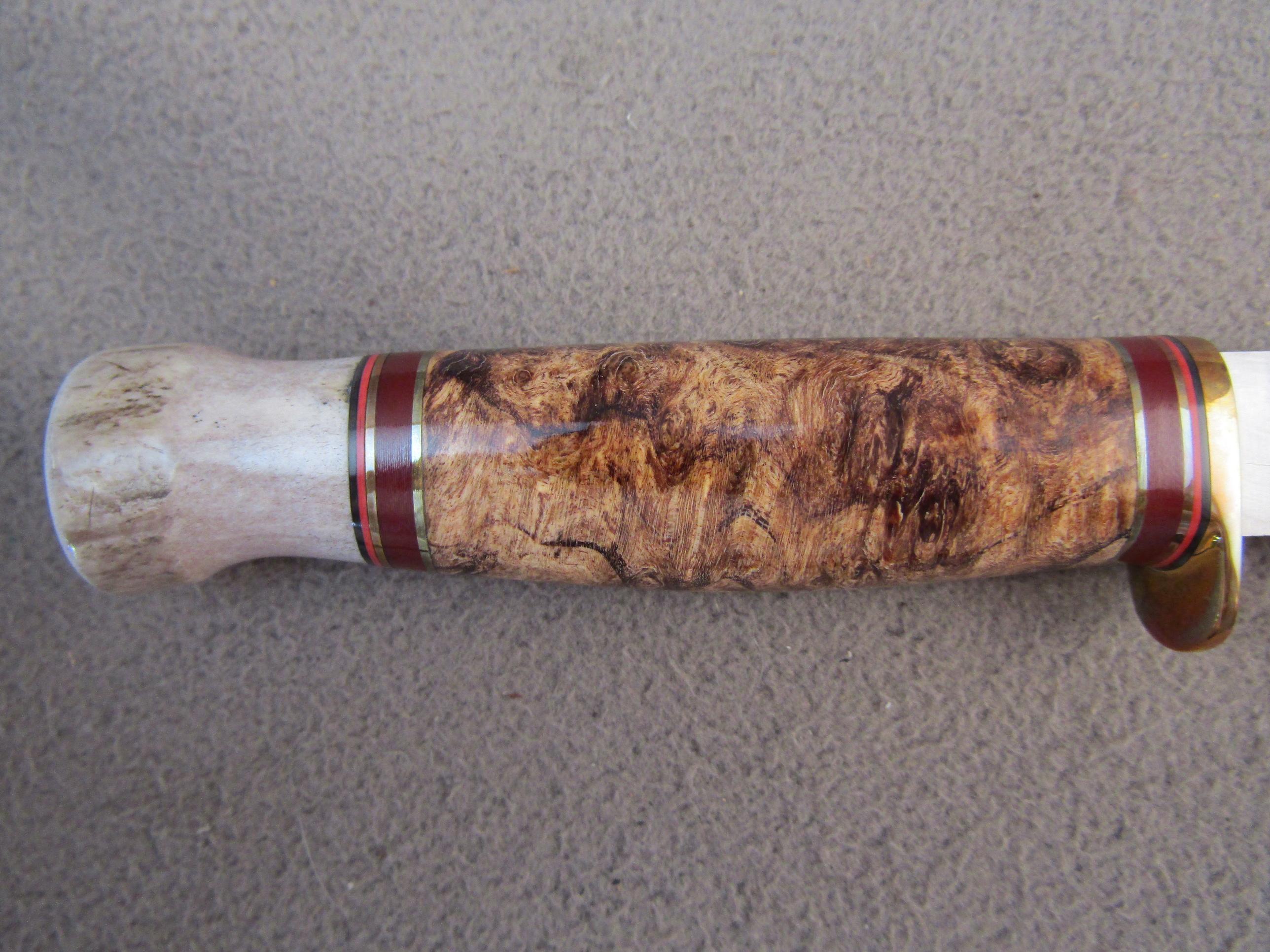 knife: Hess Muley Maple Burl knife