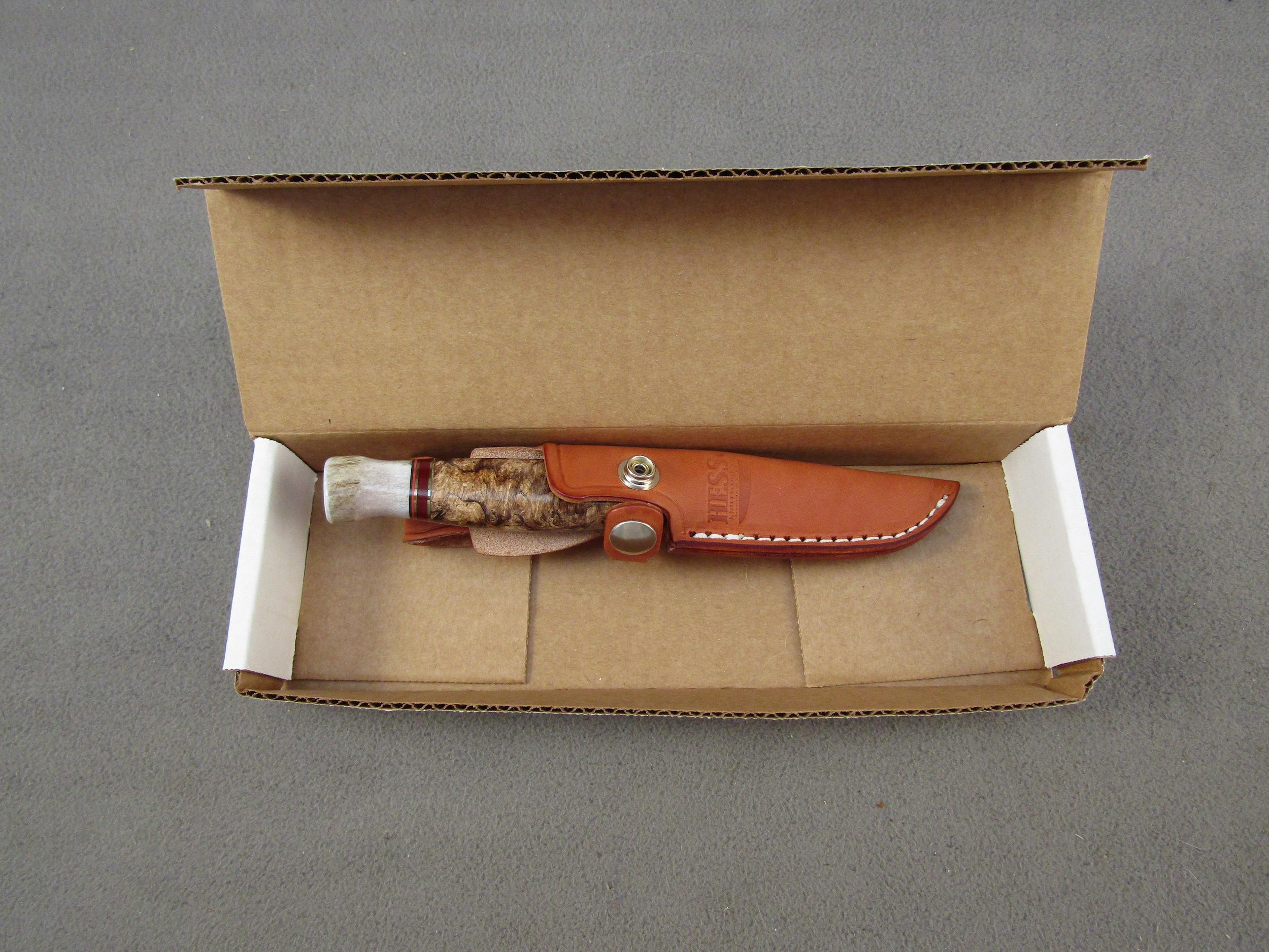 knife: Hess Muley Maple Burl knife