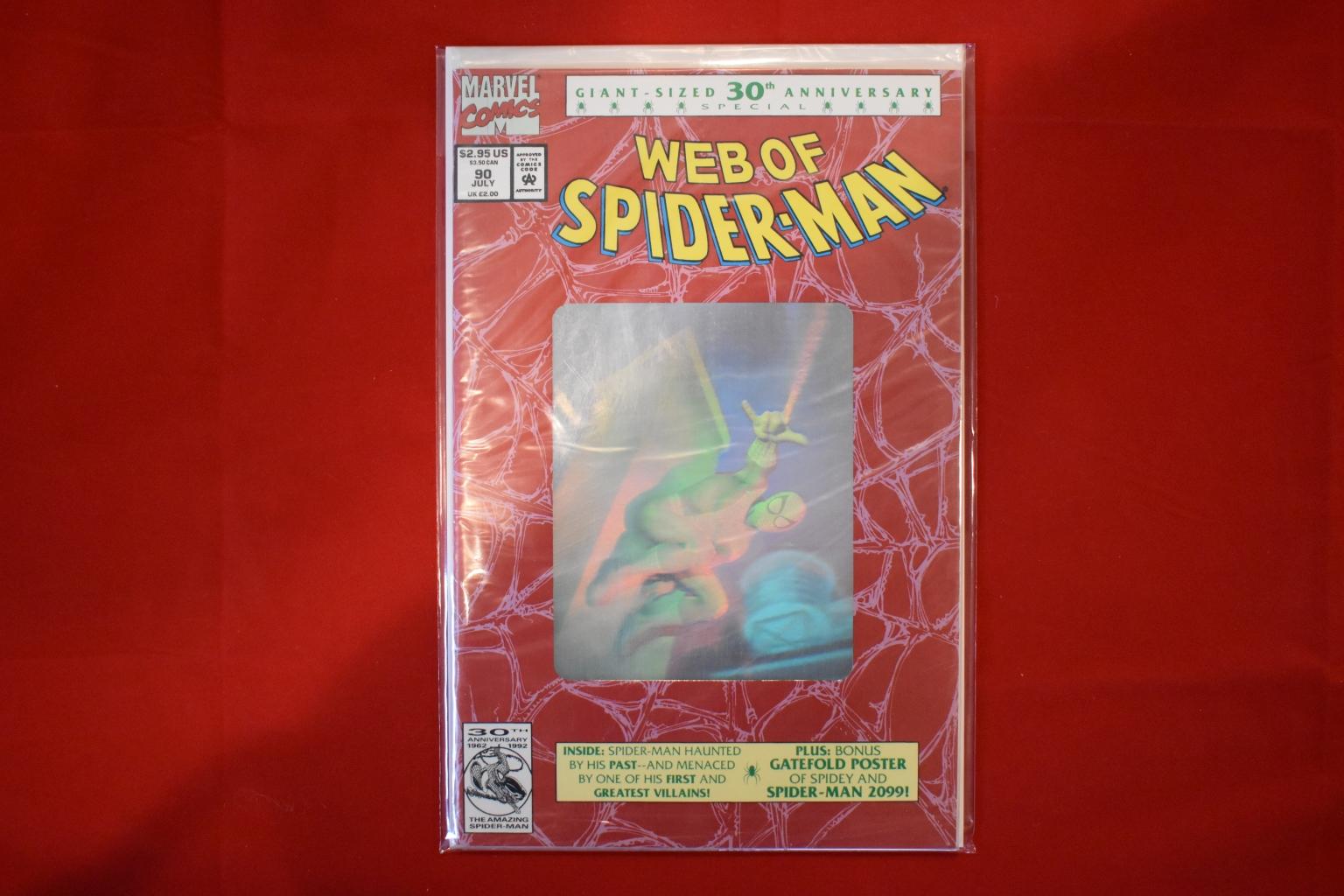 Web of Spider-Man # 90 | Hologram cover, giant-sized 30th Anniversary
