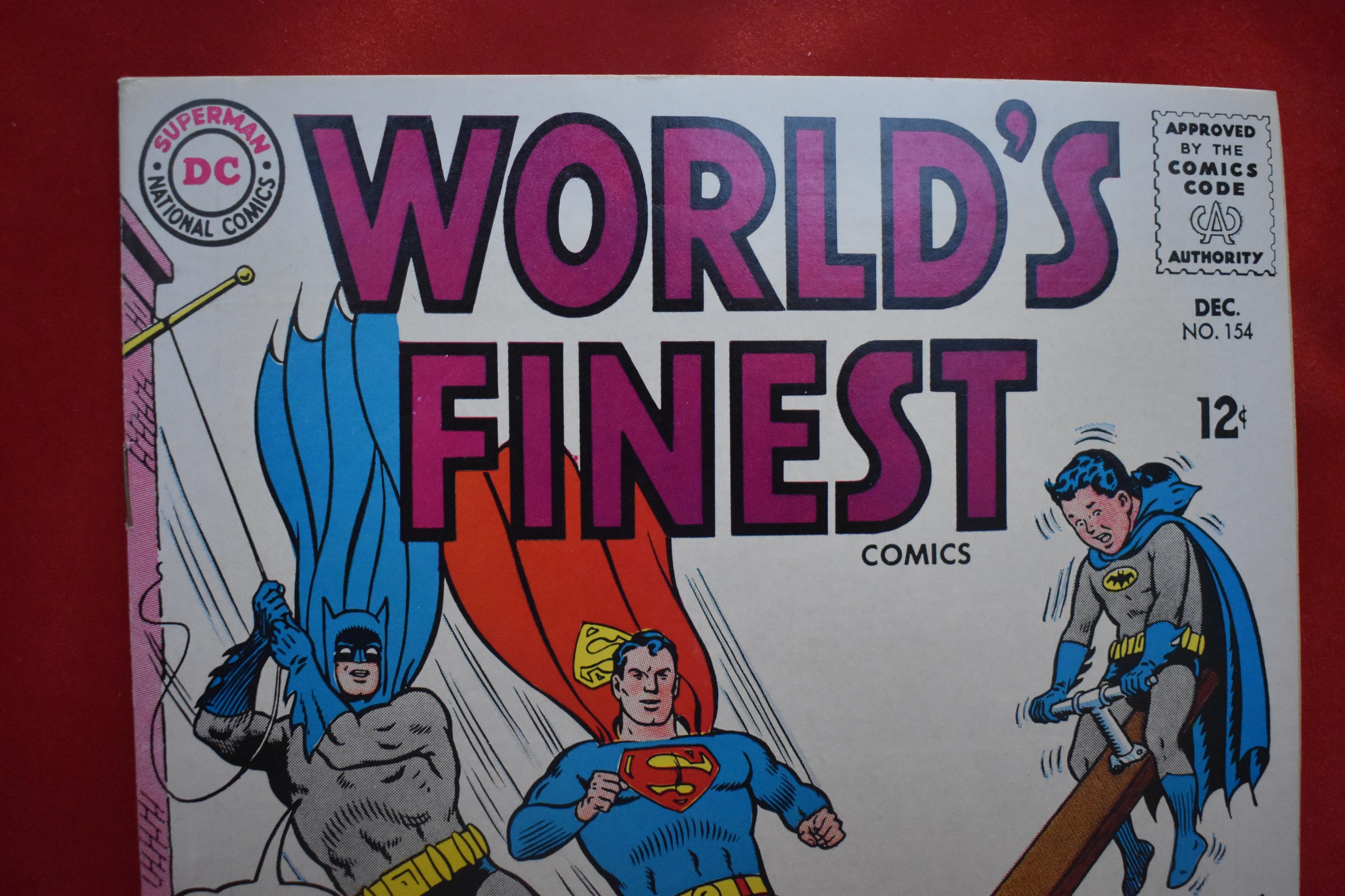 WORLDS FINEST #154 | KEY 1ST APP OF SUPER SONS!  | NICE WHITE CURT SWAN COVER - 1965