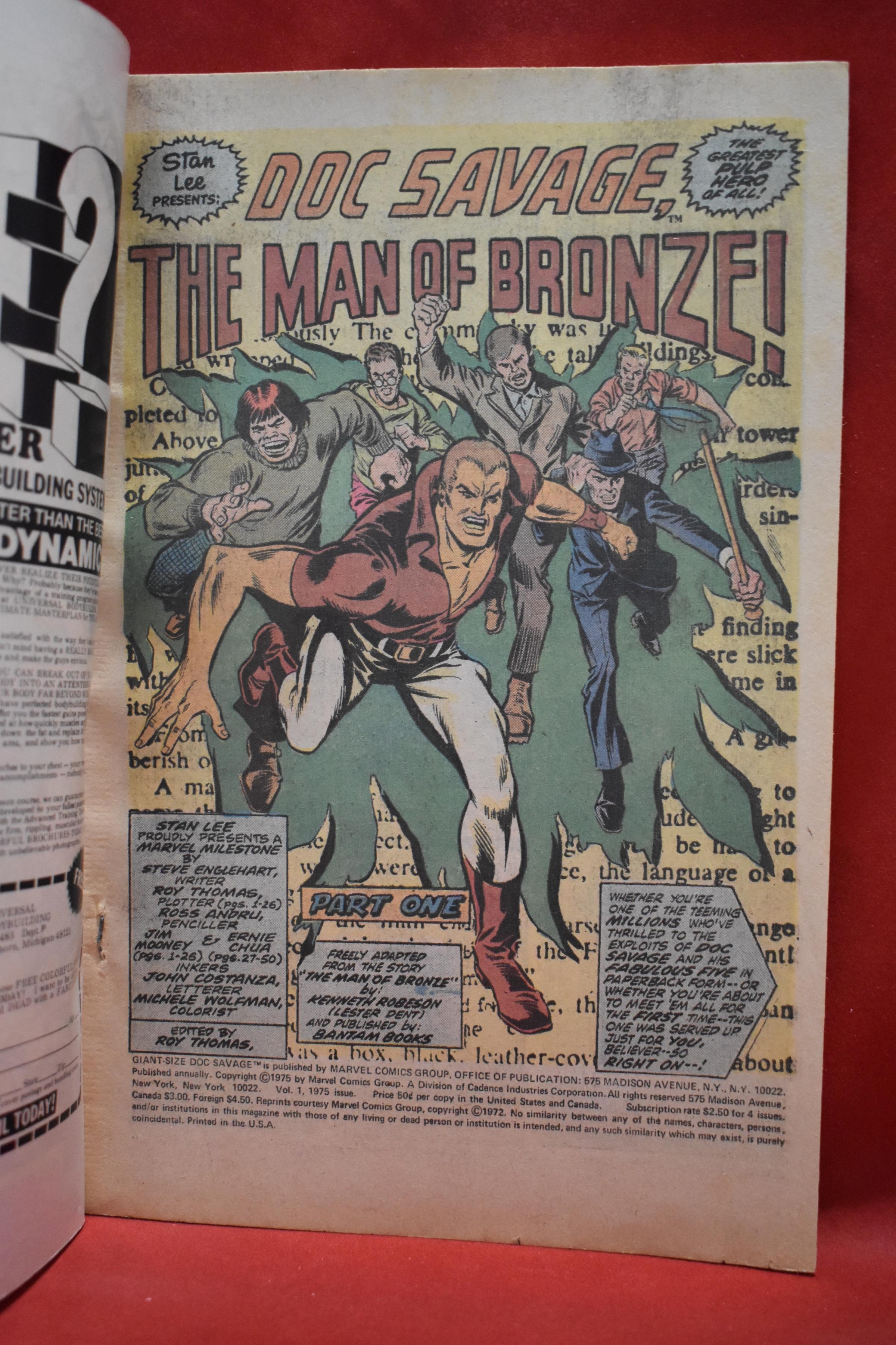 GIANT-SIZE DOC SAVAGE #1 | THE MAN OF BRONZE! | ROY THOMAS & JOHN BUSCEMA - 1975