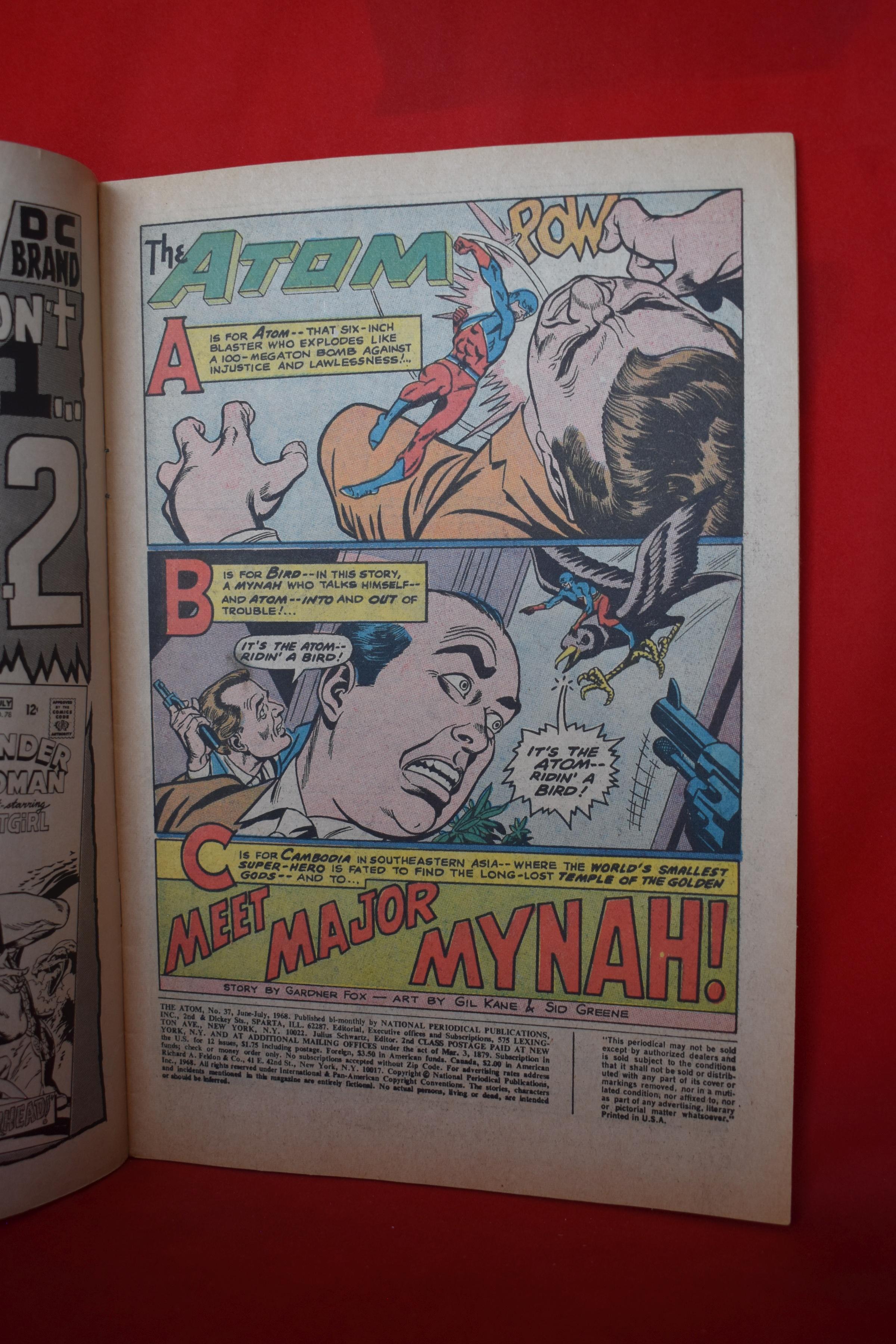 THE ATOM #37 | KEY 1ST APPEARANCE OF MAJOR MYNAH | GIL KANE - 1968