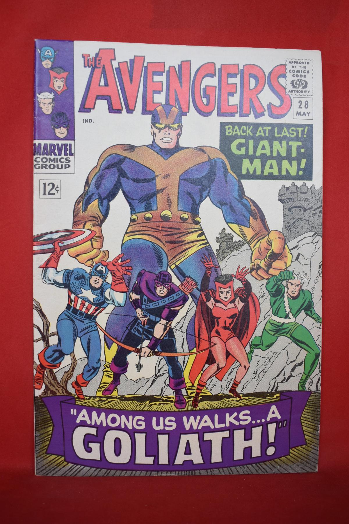 AVENGERS #28 | KEY 1ST APP OF THE COLLECTOR, HANK PYM BECOMES GOLIATH! | KIRBY & LEE - NICE BOOK!