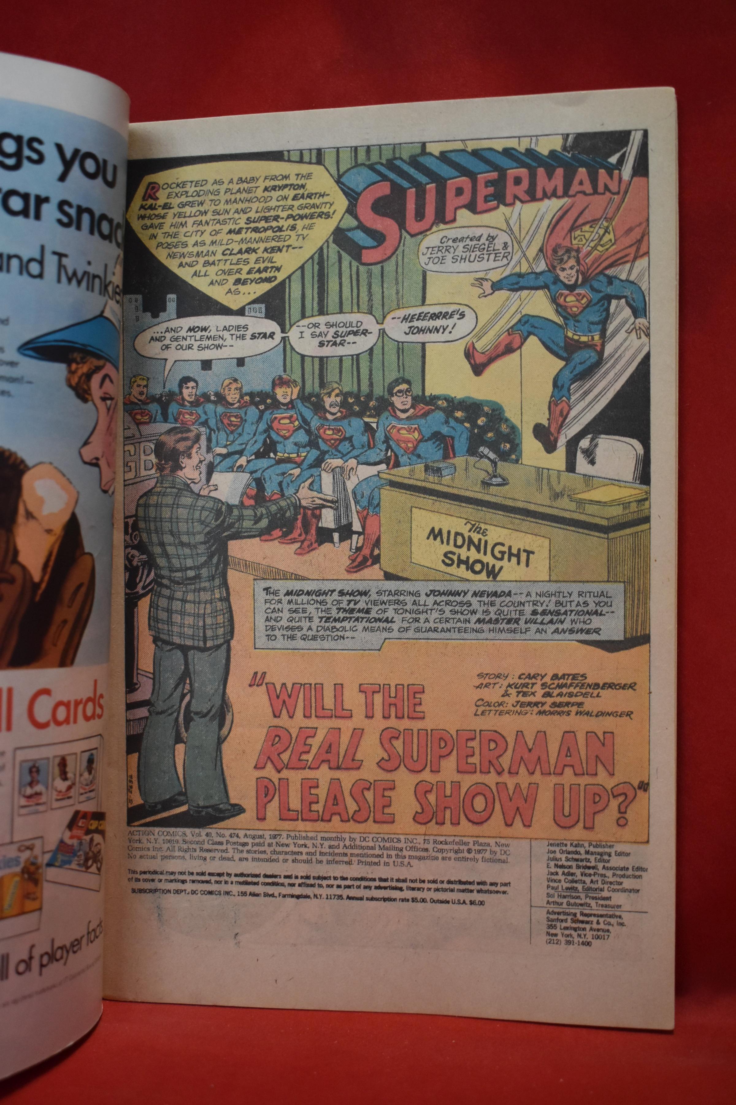 ACTION COMICS #474 | WILL THE REAL SUPERMAN PLEASE SHOW UP! | SHAFFENBERGER - 1977
