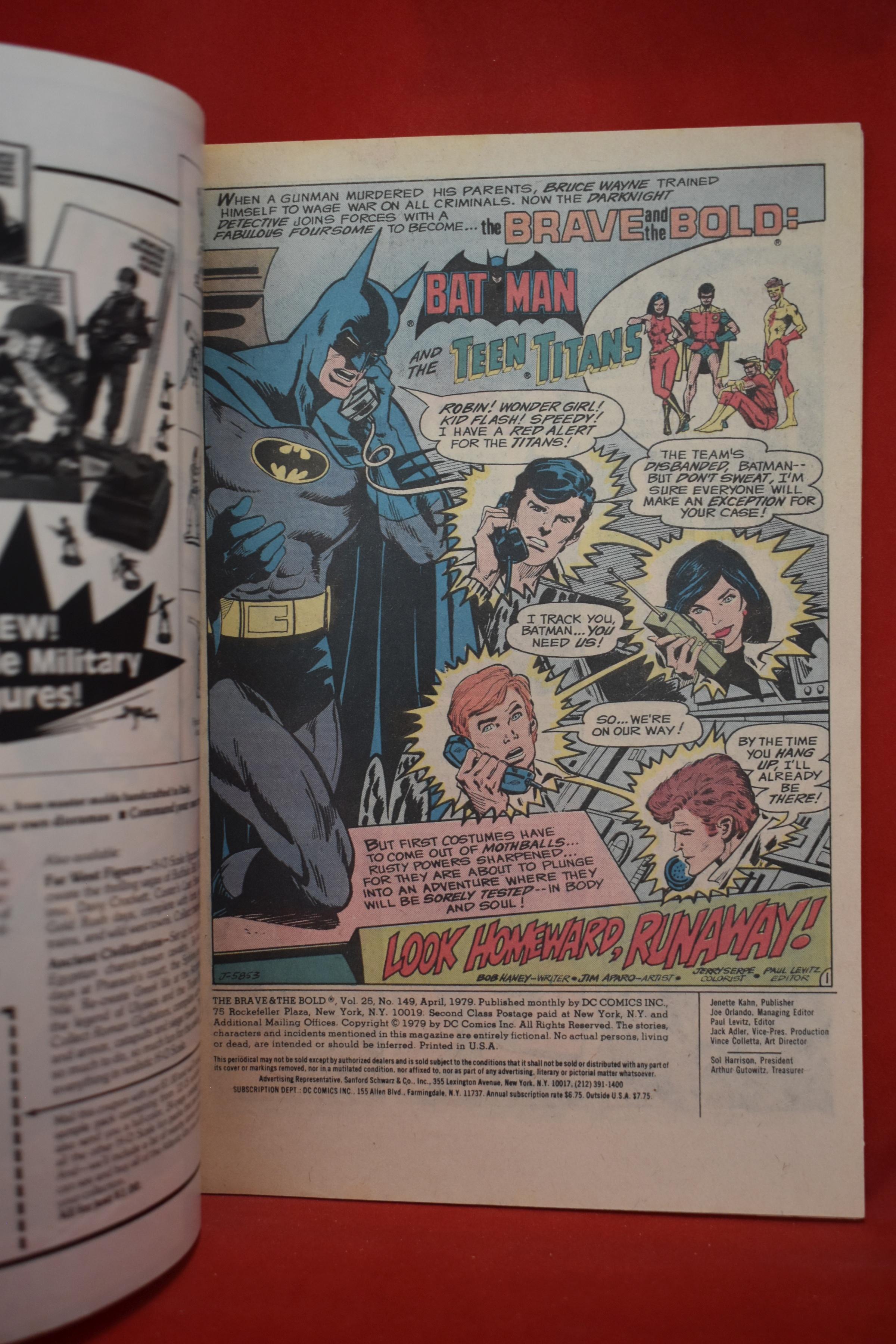 BRAVE AND THE BOLD #149 | BATMAN AND THE TEEN TITANS | JIM APARO - 1979