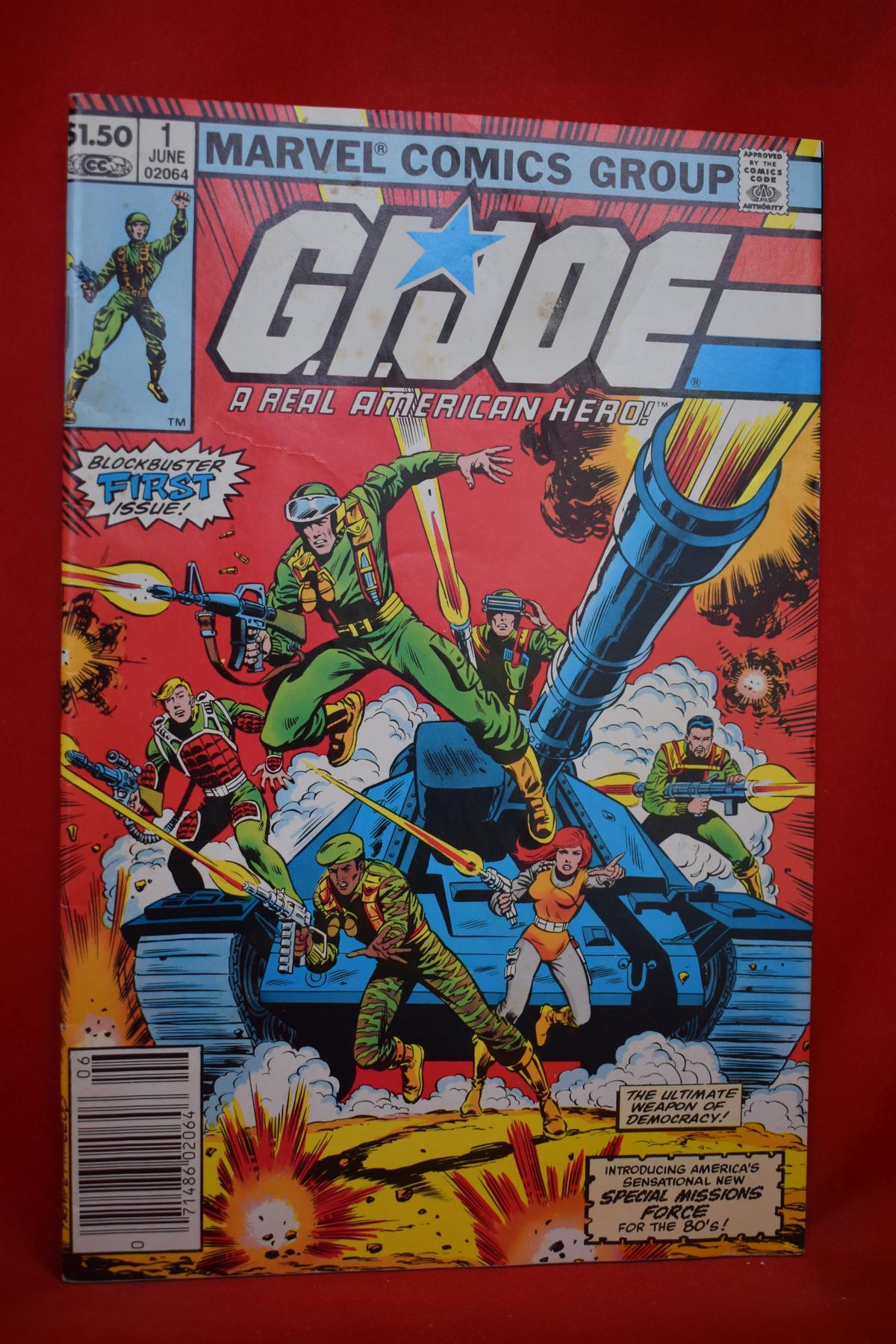 GI JOE #1 | KEY 1ST GI JOE, 1ST SNAKE-EYES, 1ST COBRA COMMANDER - NEWSSTAND!| *BIT OF COVER STAINING