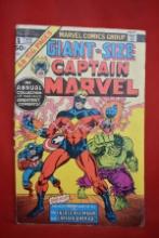 GIANT-SIZE CAPTAIN MARVEL #1 | HERE COMES THE HULK! | *COVER/SPINE WEAR - ATTACHED - SEE PICS*