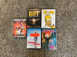 Riff music trivia dvd game, Husker greatest plays 20th Century, Down to earth, futurama, Simpsons