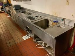 Prep Table with cooler, ice cream freezer and two water dispenser