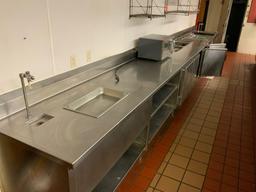 Prep Table with cooler, ice cream freezer and two water dispenser