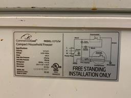 Commercial Cool - compact household freezer Model #CCF52W Serial #121600167