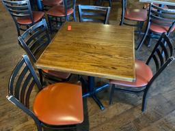 low top table and four chairs