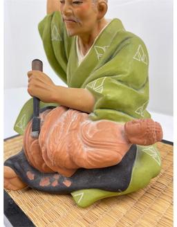 Hakata Urasaki Wood Carver Clay Doll Japan