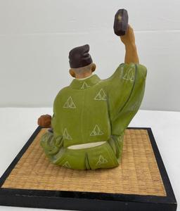 Hakata Urasaki Wood Carver Clay Doll Japan