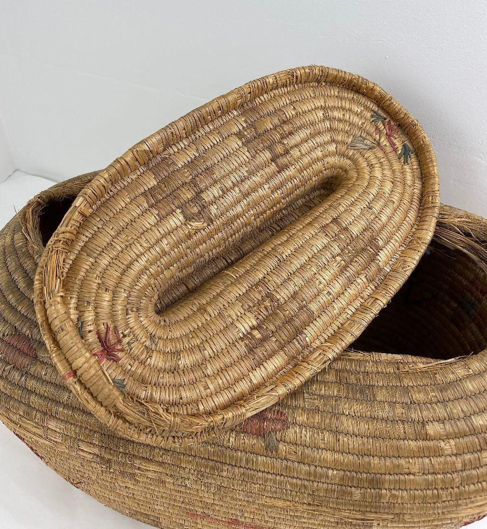 Quinault Native American Indian Pictorial Basket