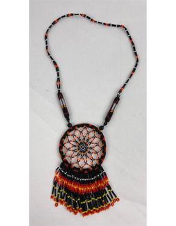 Beaded Montana Indian Dreamcatcher Necklace