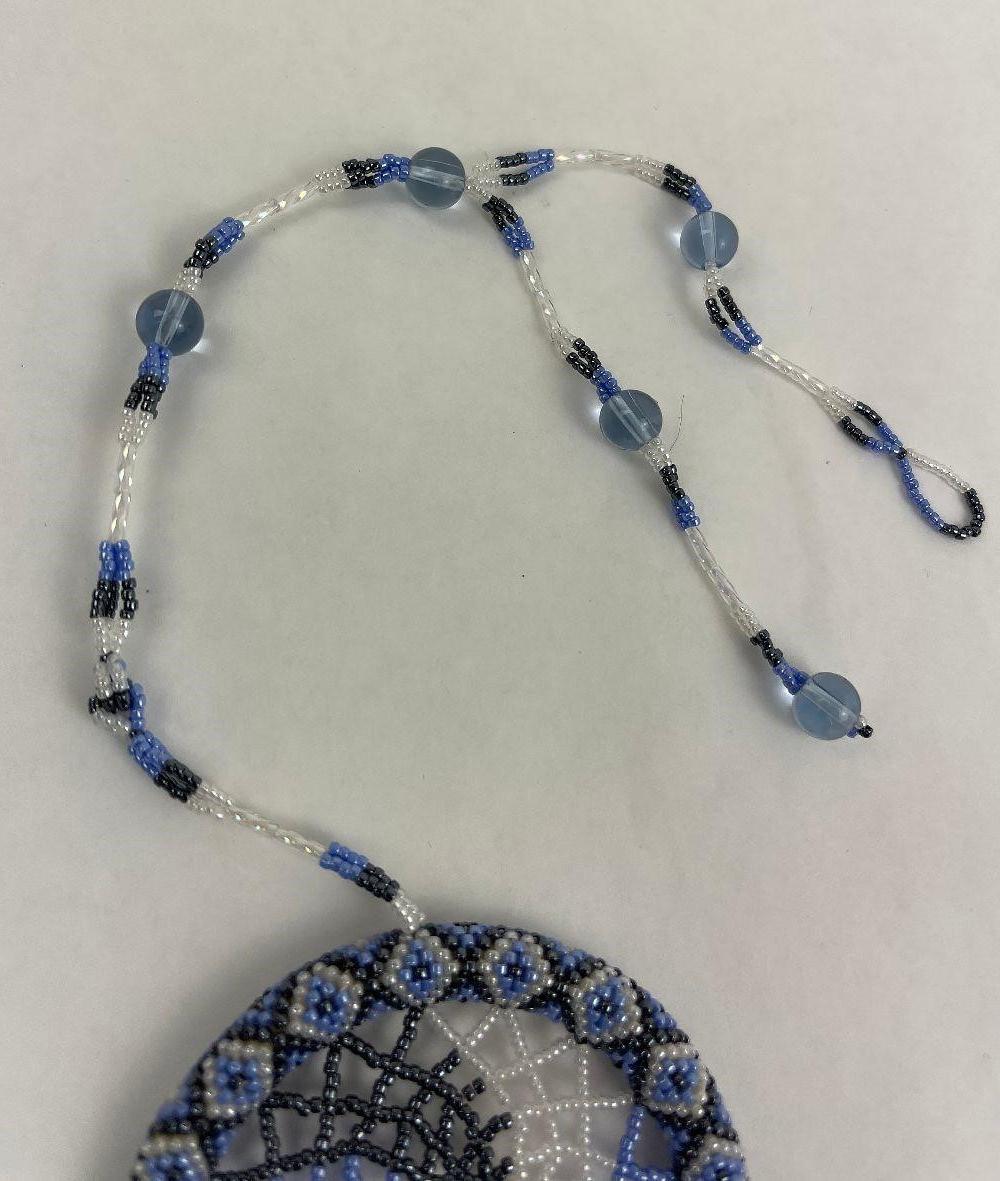 Beaded Montana Indian Dreamcatcher Necklace