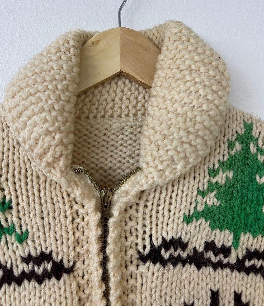 Cowichan Indian Wool Sweater Jacket Elk Forest