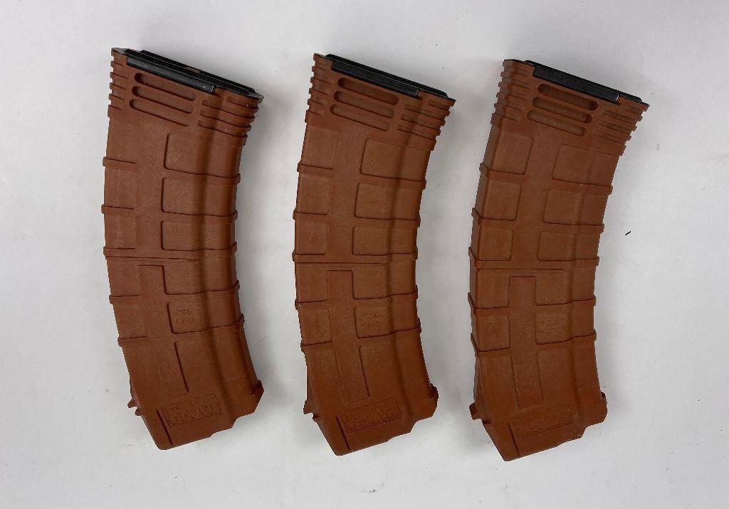 Lot Of 3 Ak74 5.45 X 39 Rifle Magazines