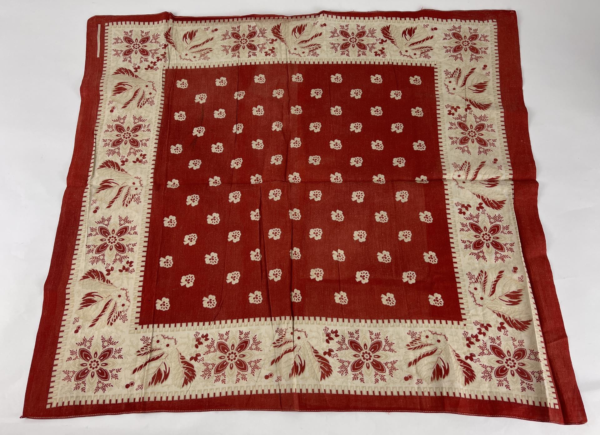 Antique 1870's Turkey Red Cowboy Bandana