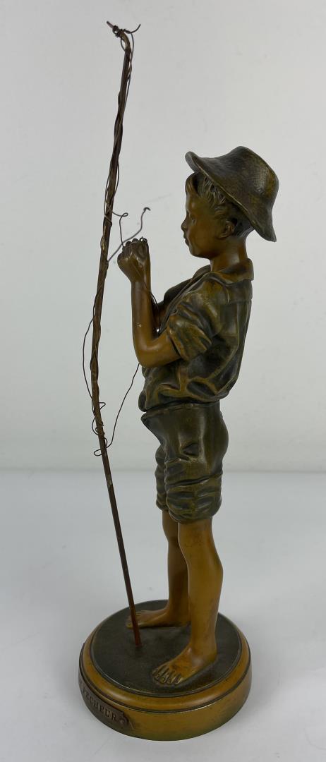 Adophe Jean Lavergne The Little Fisherman Bronze