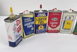 Lot Of Handy Oiler Tin Cans Texaco Unico Penn