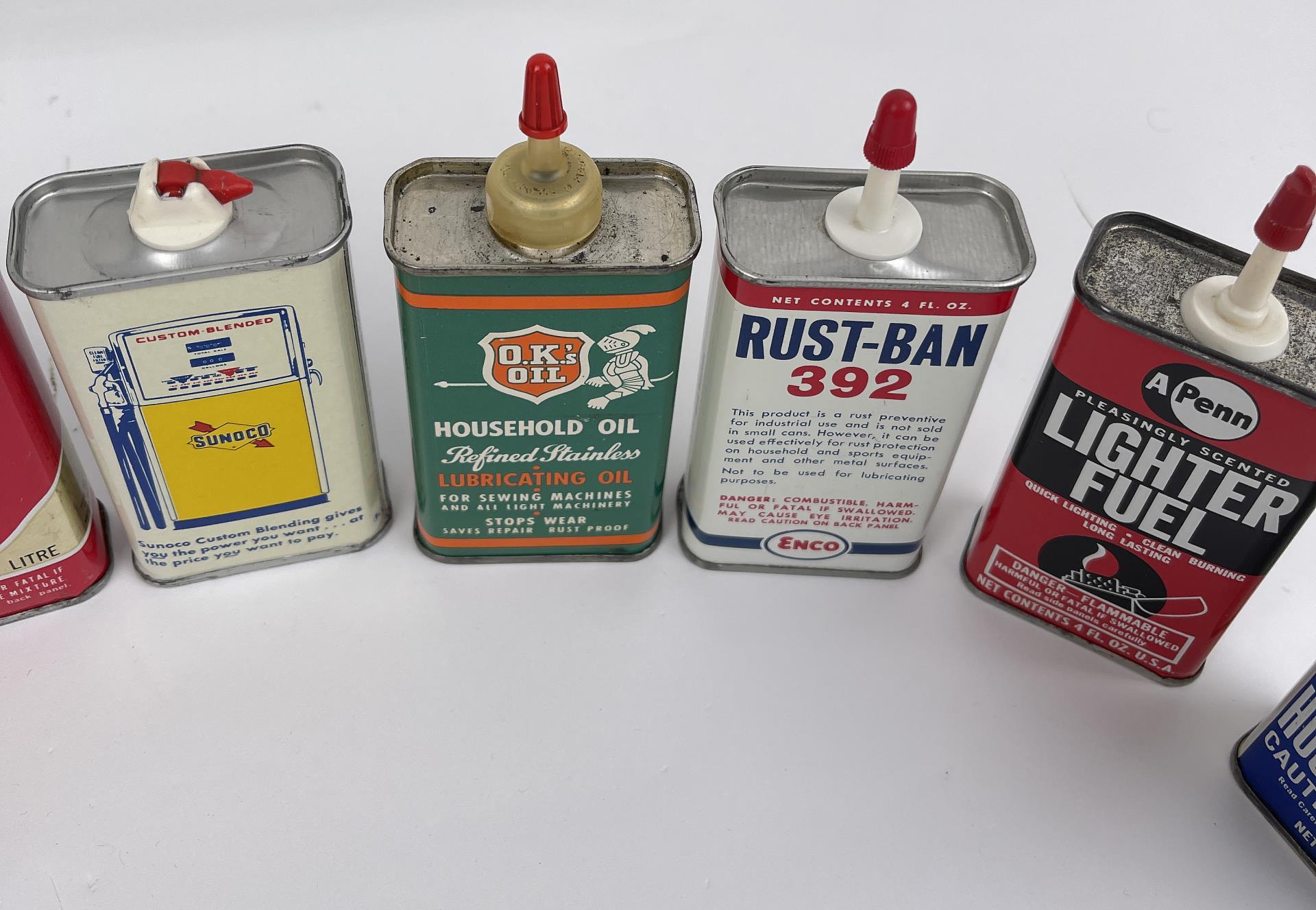 Lot Of Handy Oiler Tin Cans Texaco Unico Penn