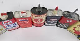 Lot Of Handy Oiler Tin Cans Marathon Texaco Exxon