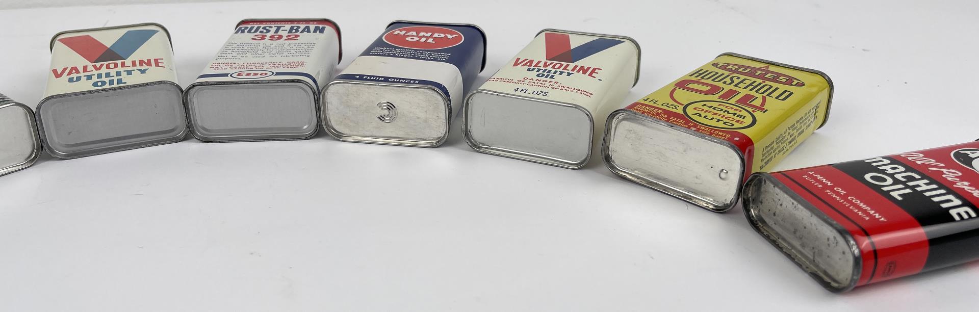 Lot Of Handy Oiler Tin Cans Valvoline Penn