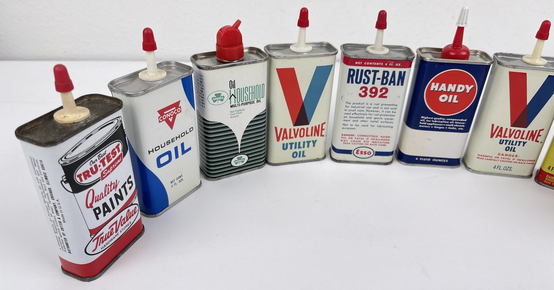 Lot Of Handy Oiler Tin Cans Valvoline Penn