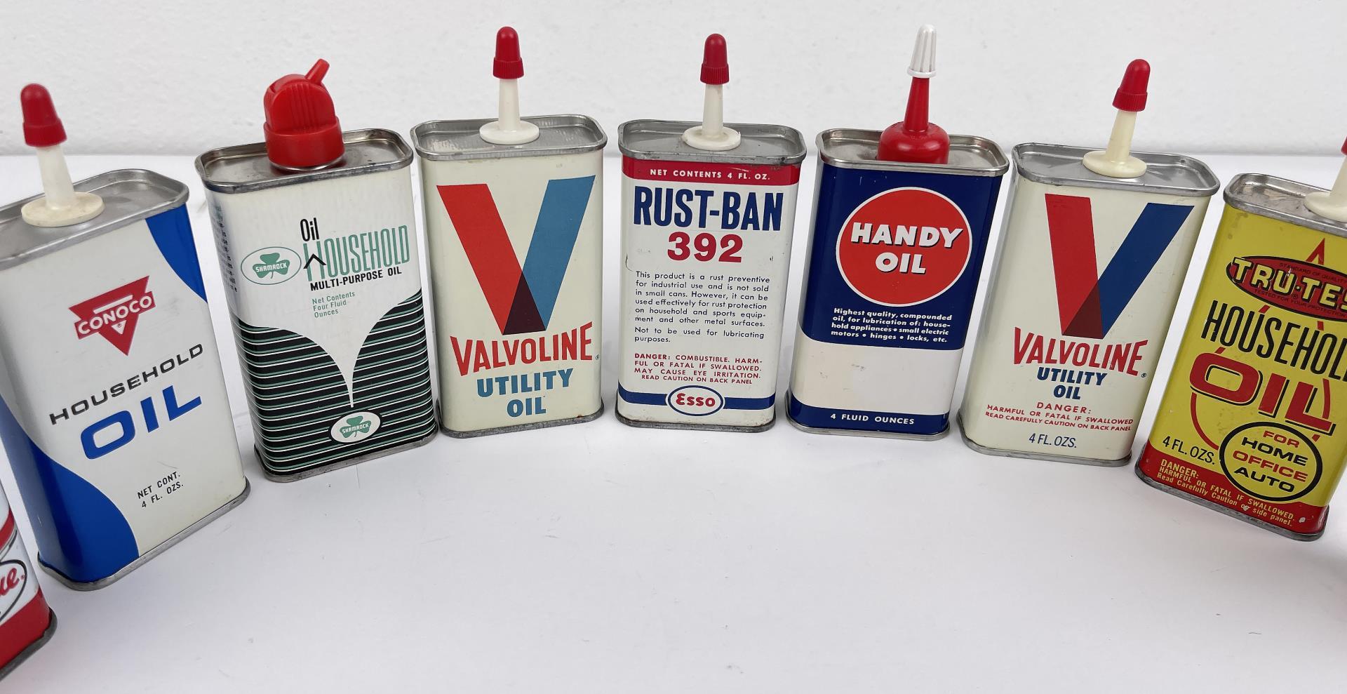 Lot Of Handy Oiler Tin Cans Valvoline Penn