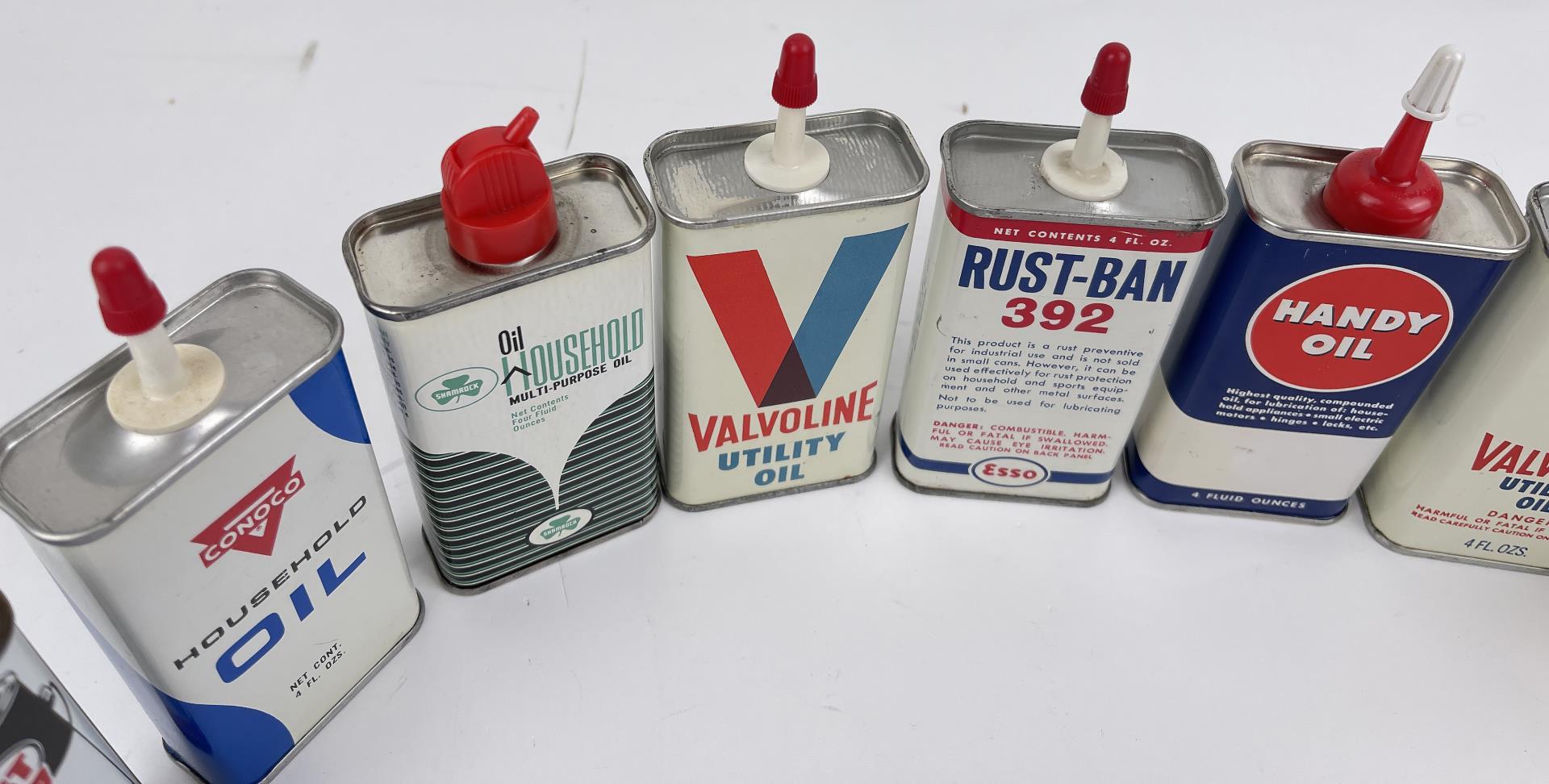 Lot Of Handy Oiler Tin Cans Valvoline Penn