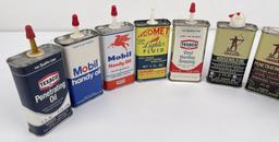 Lot Of Handy Oiler Tin Cans Mobil Archer Texaco