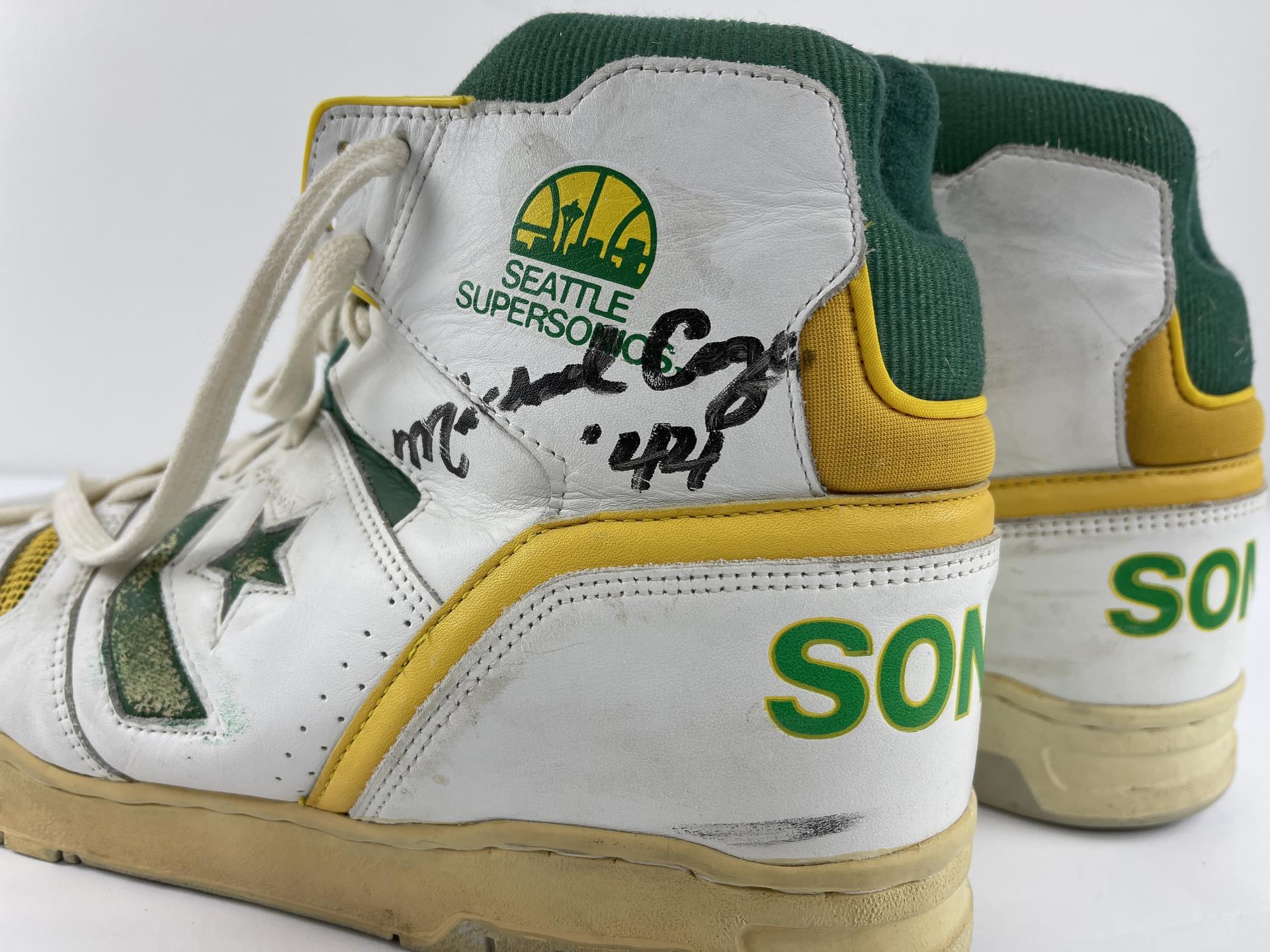 Michael Cage Seattle Supersonics Game Used Shoes