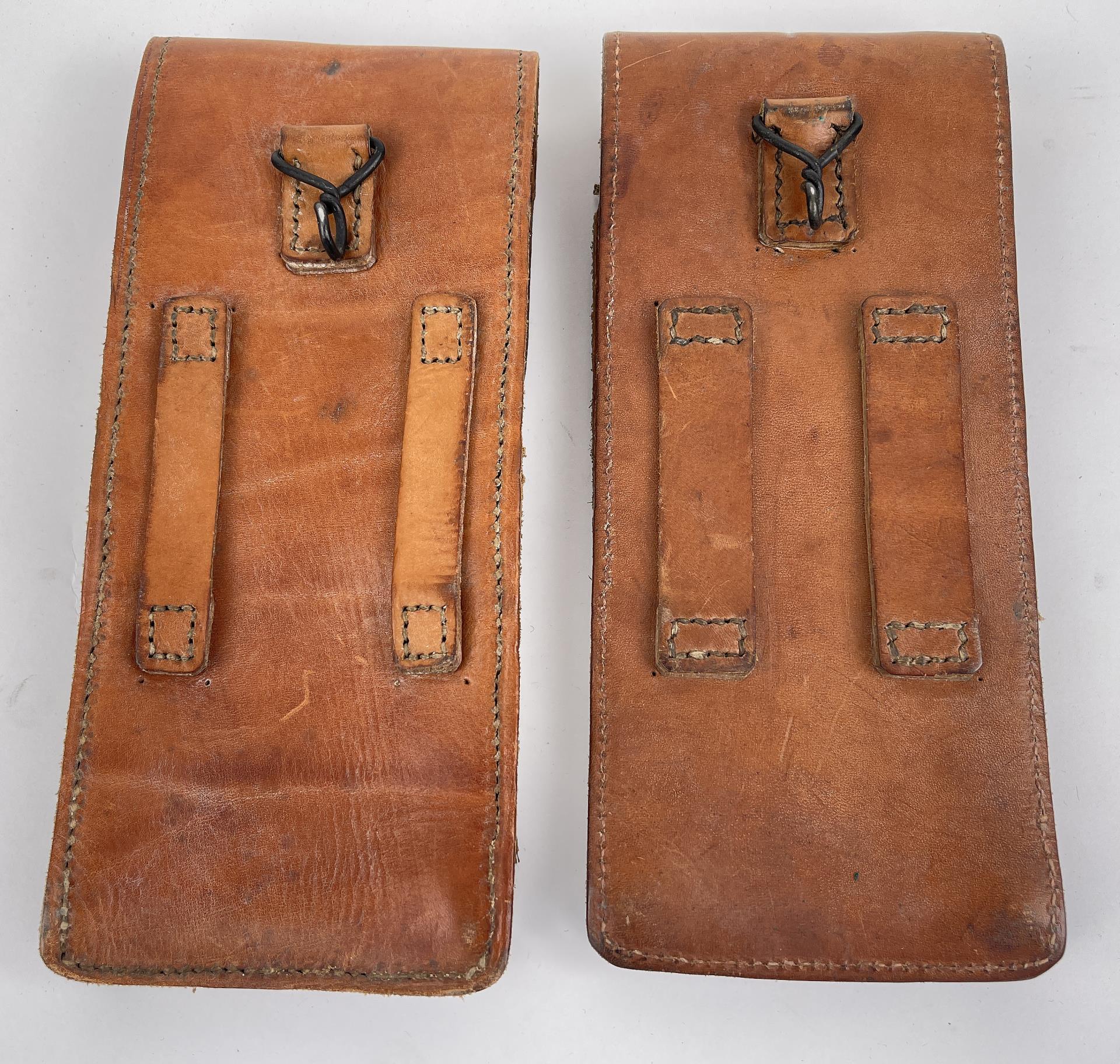 Ww1 French Army Leather Belt Pouches