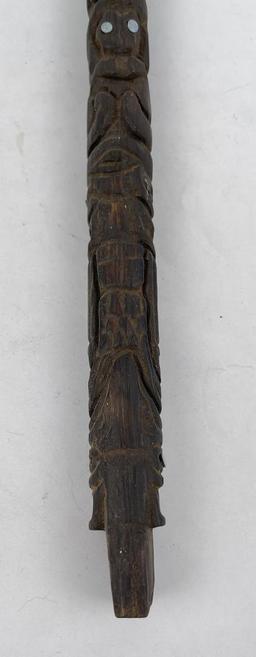 Carved Northwest Coast Indian Talking Stick