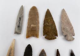 Nice Lot Of Old Stone Indian Arrowheads