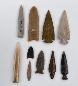 Nice Lot Of Old Stone Indian Arrowheads