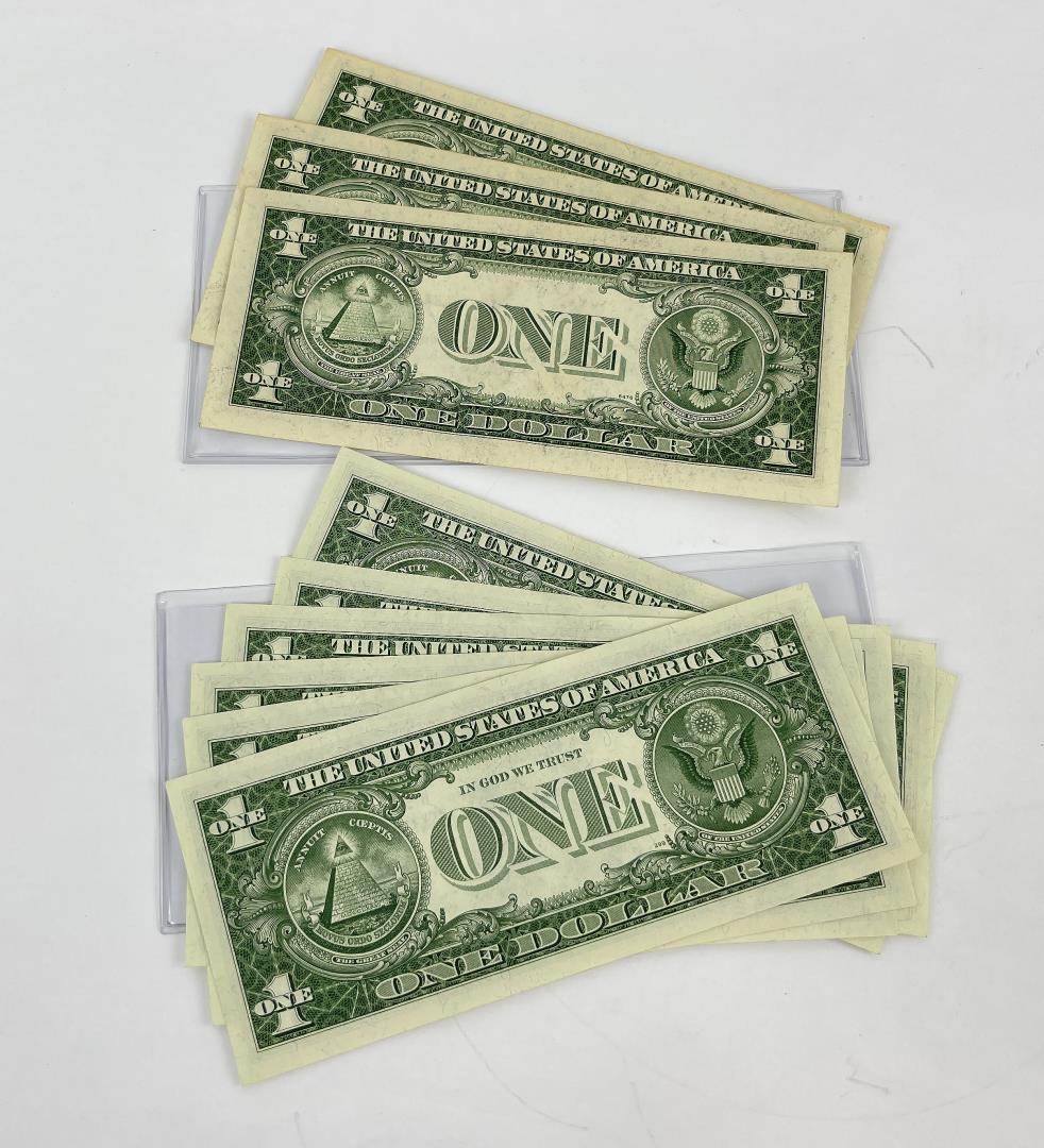 9 Consecutive $1 Blue Seal Silver Certificates