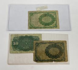 US Fractional 10c Currency Notes