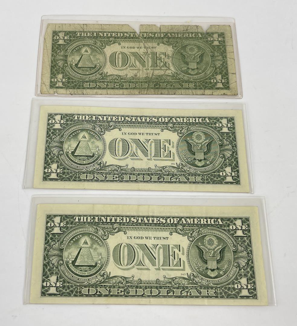 3 Fancy Serial Number Repeater $1 Notes