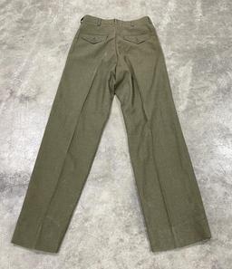 Green Serge Wool Trousers