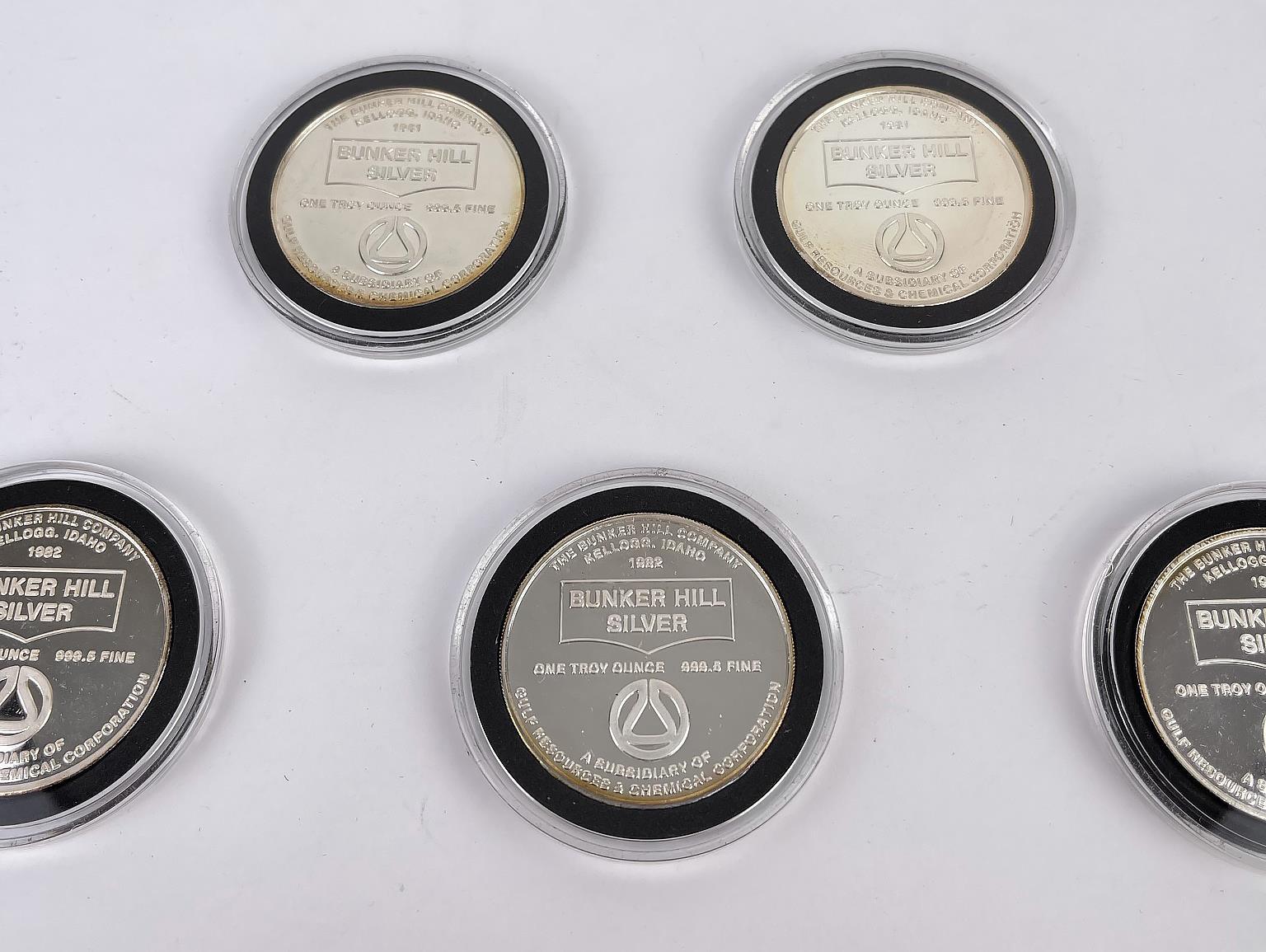 1982 The Bunker Hill Company Silver Medallion Set