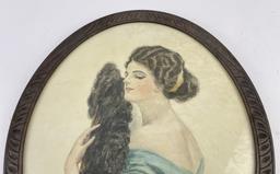 Antique Victorian Watercolor Painting