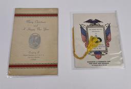 Pair of WW2 Era US Army Menus Christmas