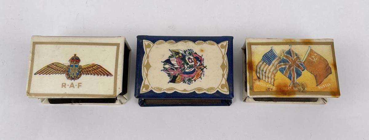 3 WW1 WW2 RAF Celluloid Match Box Covers