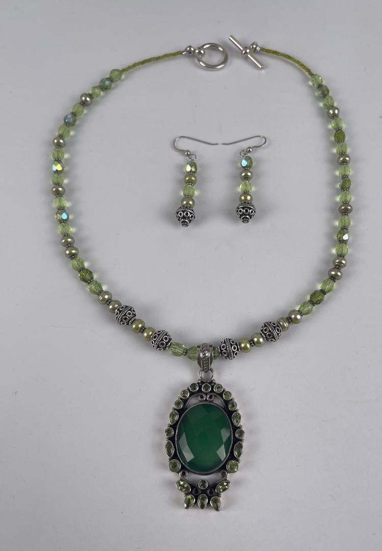 Sterling Silver Necklace and Earrings Set