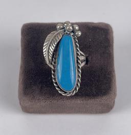 Group of Sterling Silver Turquoise Navajo Rings