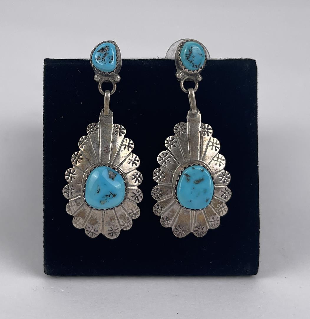 Navajo Sterling Silver Turquoise Earrings