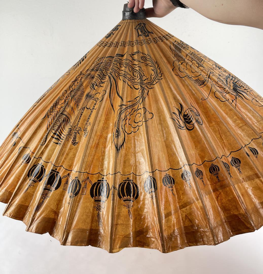 Antique Chinese Rice Paper Parasol